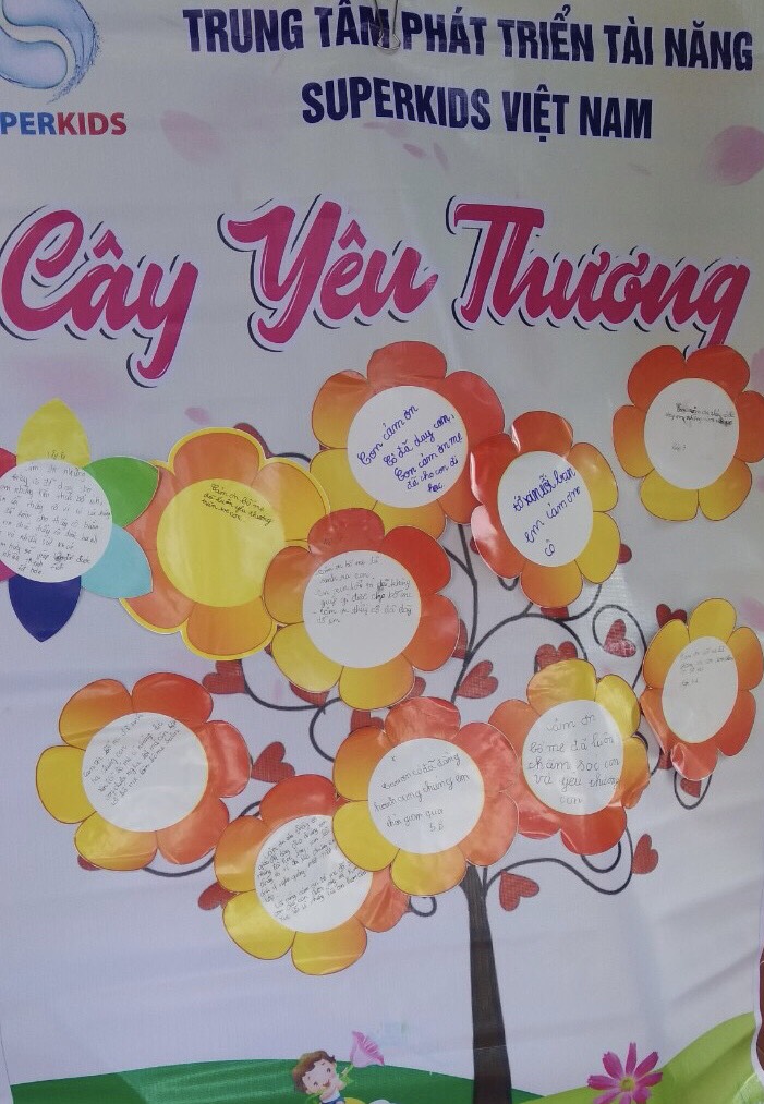 Cây yêu thương "Những lời nói đẹp của các em học sinh Trường TH & THCS Quy Mỹ.